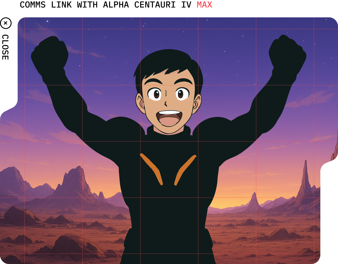 Guy expressing his joy